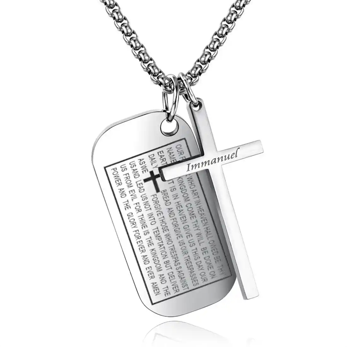 Raamattu Dog Tags ja risti / kaulakoru